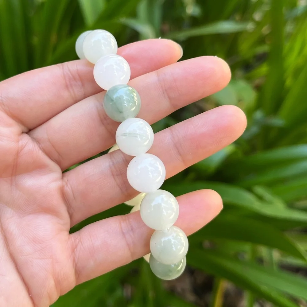 12.5mm‎ stretchable tianshan jade bracelet